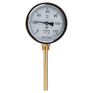Термометр биметаллический ЭКОМЕРА БТ-1-100, 0-120С, L=100 радиальный 1