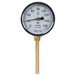 Термометр биметаллический ЭКОМЕРА БТ-1-100, 0-160С, L=100 радиальный 1