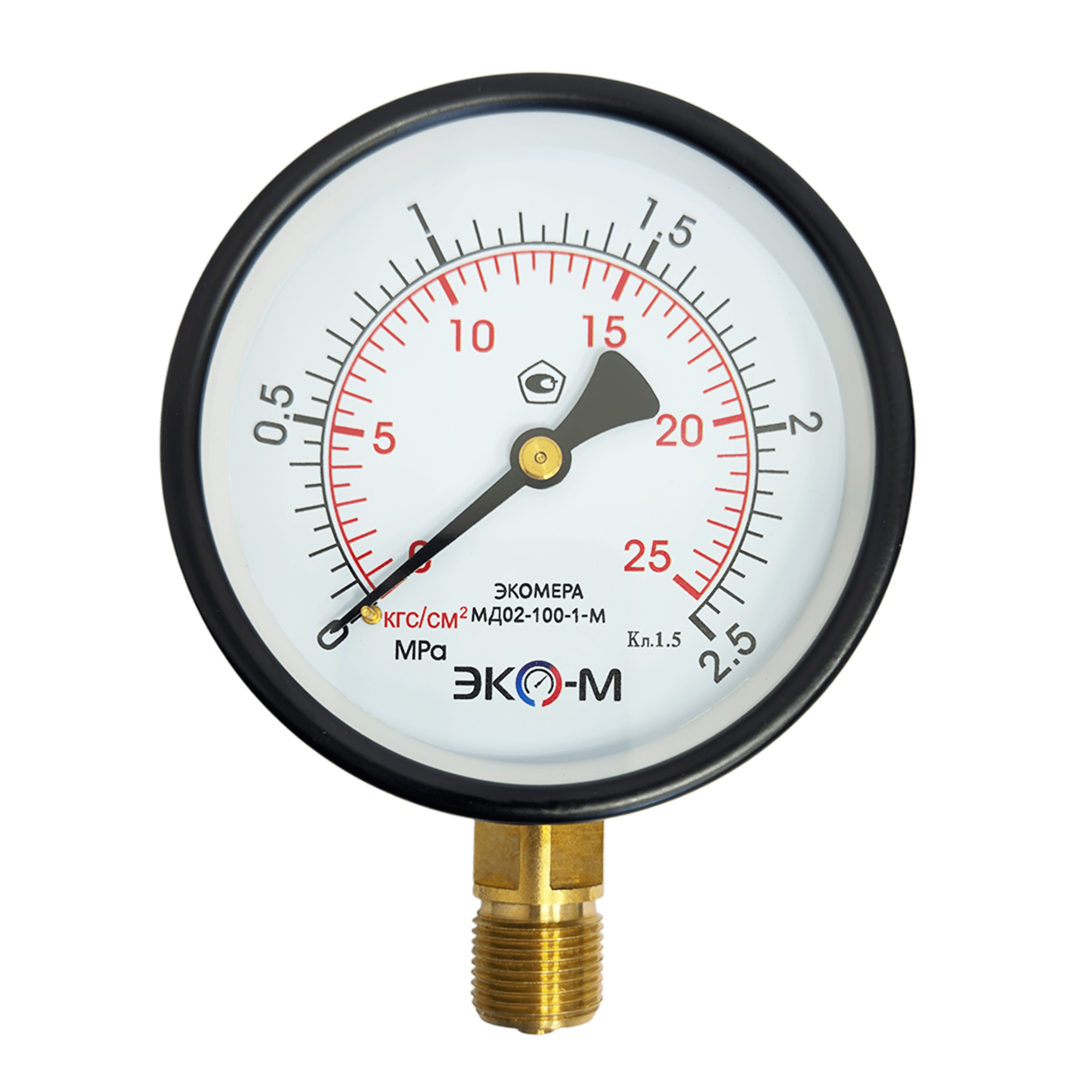 МД-02-100-1-М-2,5 (длинный)-min Манометр ЭКОМЕРА МД02-100мм 0..2,5МПа М20х1,5 (исп.2) 1
