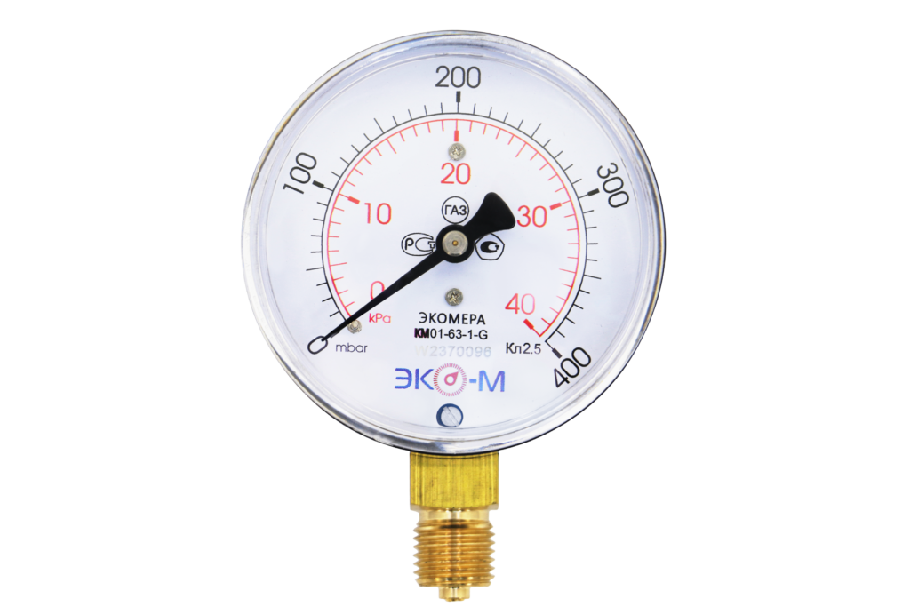 Манометр Экомера КМ-100мм 0...40 кПа G1/2 - Экомера