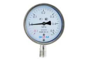Манометр (вакуумметр) коррозионностойкий ЭКОМЕРА МД90-100мм -0,1...0,5 МПа G1/2 (Гидрозаполненный) 1