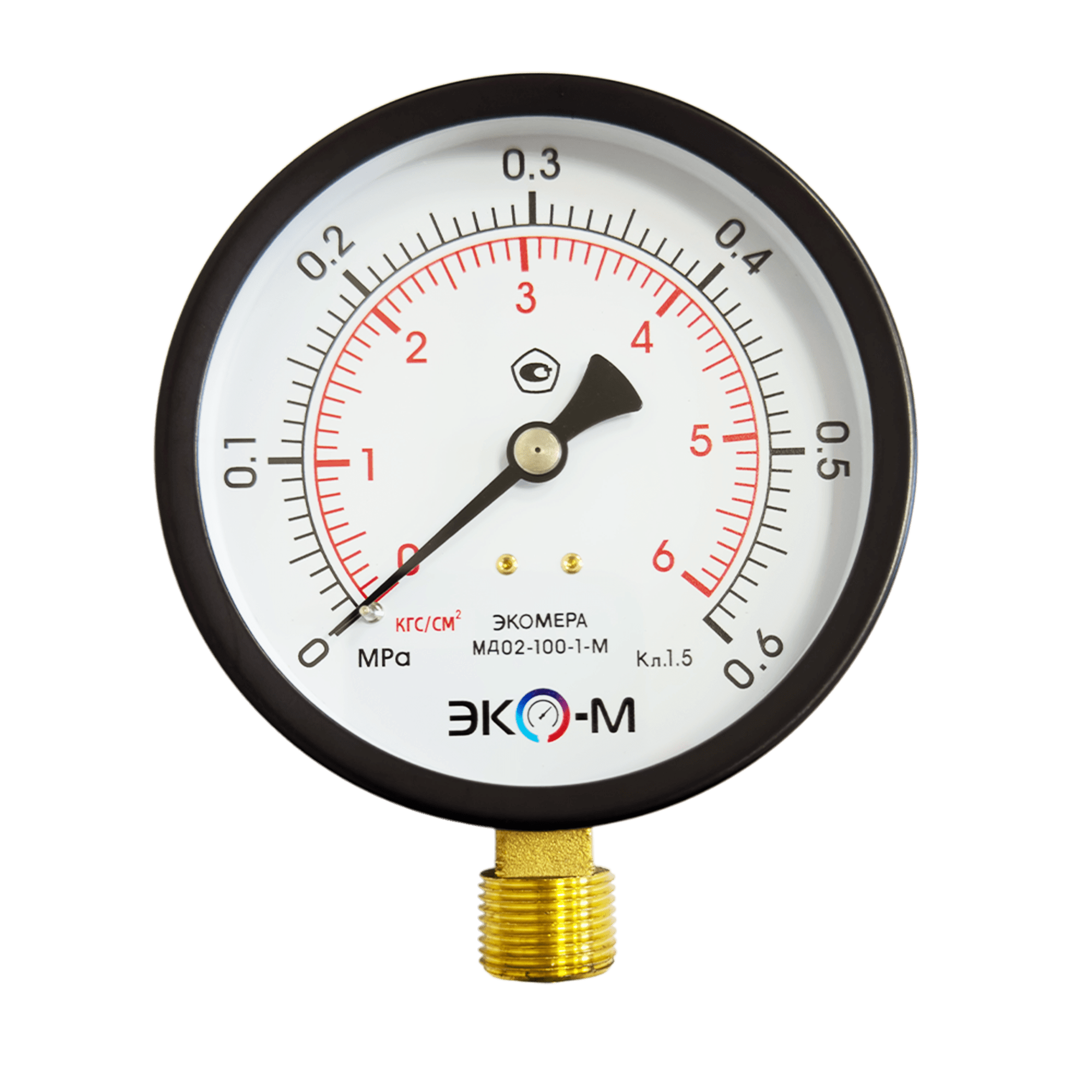 МД-02-100-1-М-0,6-min Манометр ЭКОМЕРА МД02-100мм 0..0,6МПа М20х1,5 (исп.2) 1