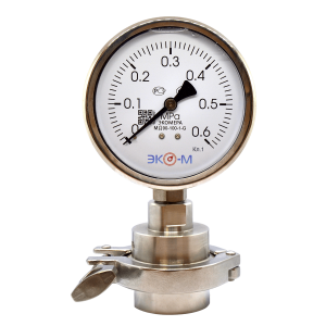 Разделитель сред 2" (Clamp) в сборе с манометром Экомера МД90-100мм 0..0,6МПа G1/2 1