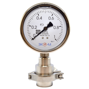 Разделитель сред 1,5" (Clamp) в сборе с манометром Экомера МД90-100мм 0..1МПа G1/2 1