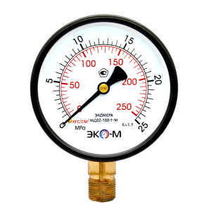 Манометр Экомера МД02-100мм 0..25МПа М20*1,5 2