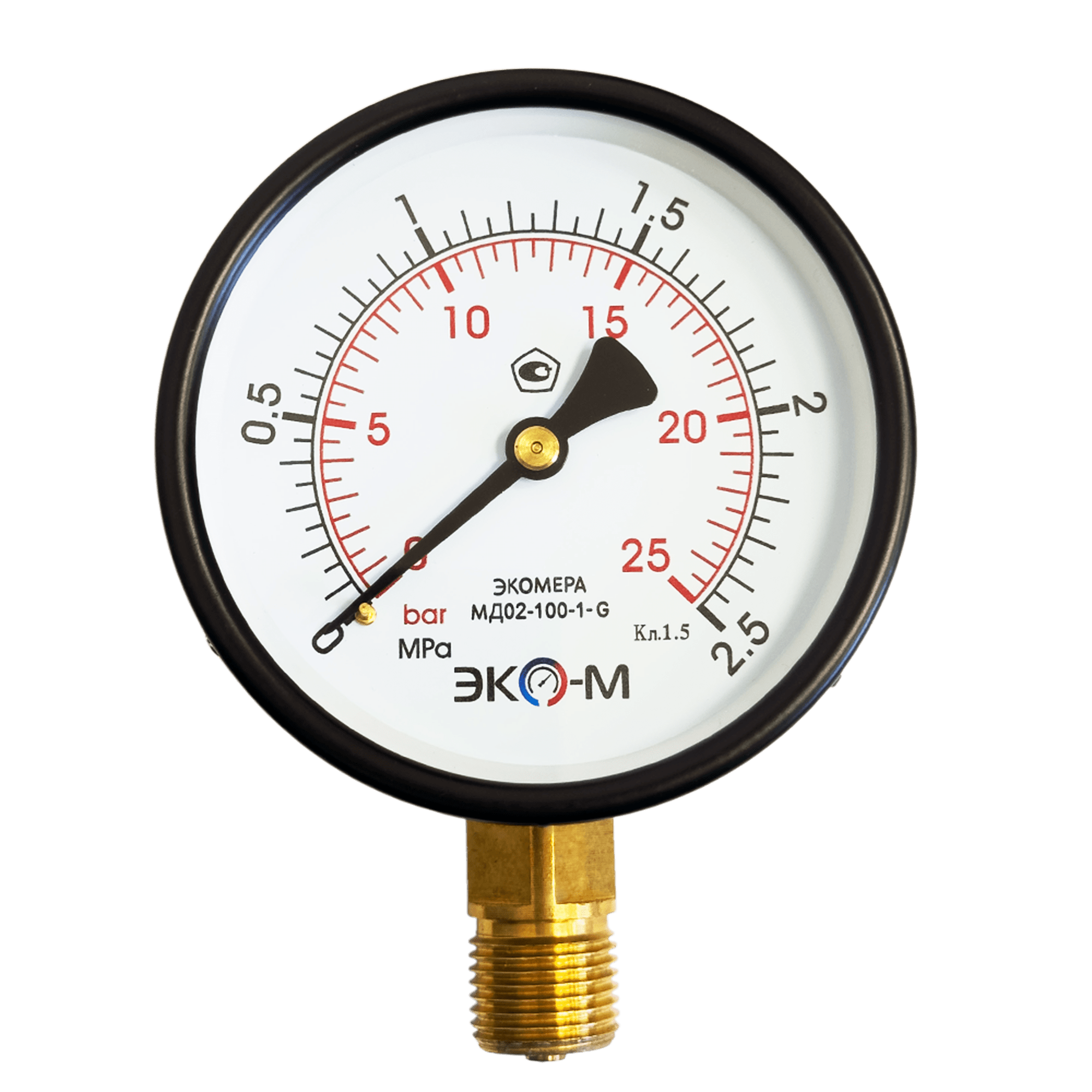 МД-02-100-1-G-2,5-min Манометр ЭКОМЕРА МД02-100мм 0..2,5МПа G1/2 1