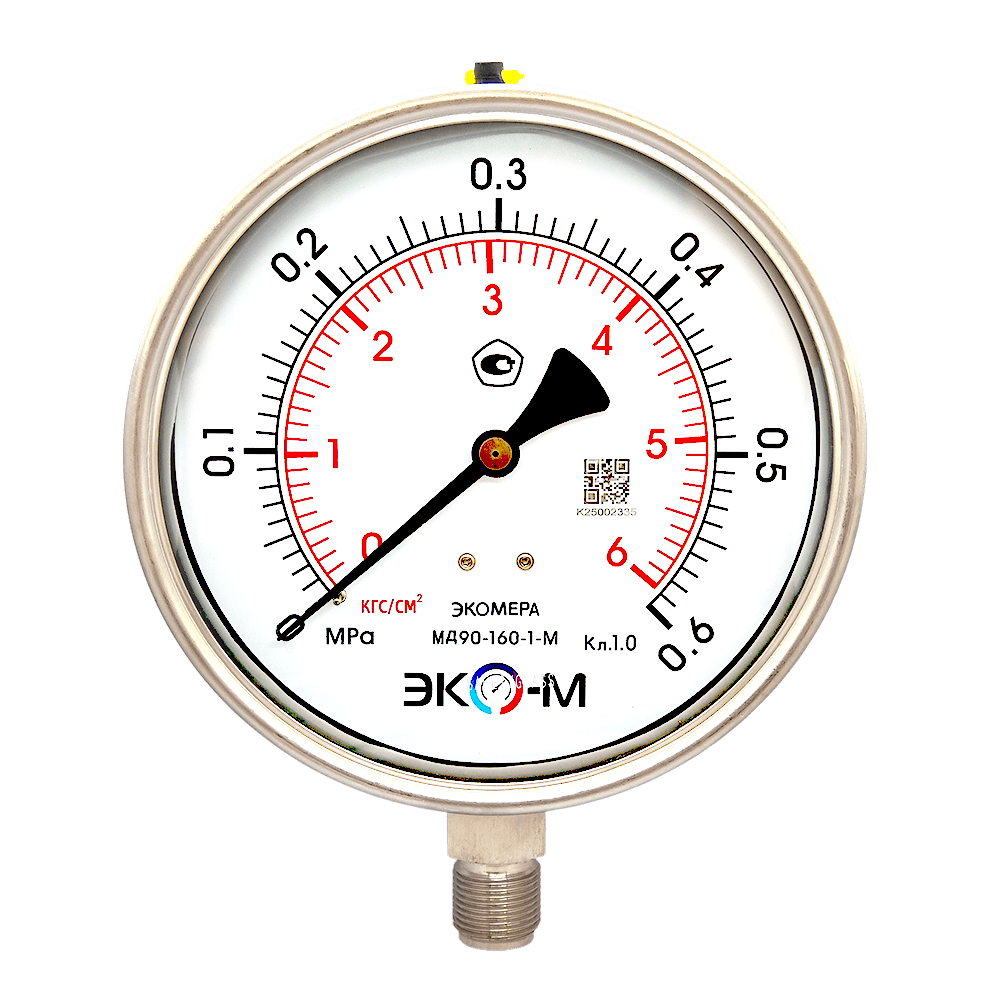 Экомера-МД90-160-1-M-0.6-min Манометр Экомера МД90-160мм 0..0,6МПа М20*1,5 (для гидрозаполнения) 1