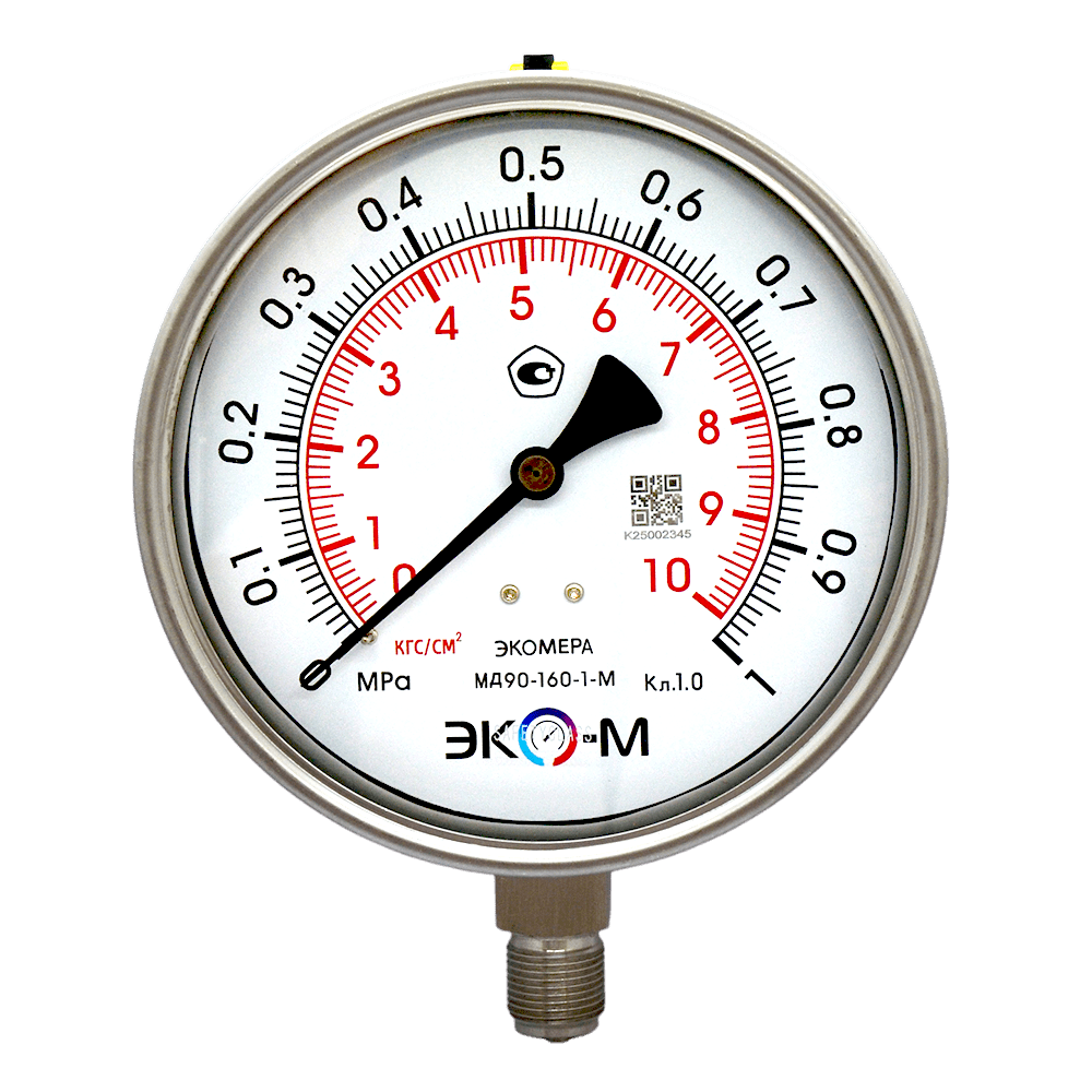 Экомера-МД90-160-1-M-1-min Манометр Экомера МД90-160мм 0..1МПа М20*1,5 (для гидрозаполнения) 1