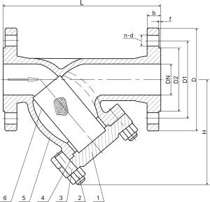 Фильтр косой фланцевый ДУ50 4